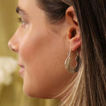 Silver plated hammered c-hoop earrings