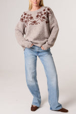 FLOWER EMBROIDERED KNIT JUMPER