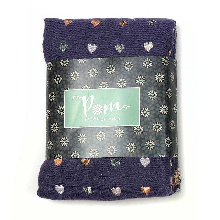 Purple mix mini heart reversible jacquard scarf