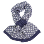 Navy and white scandi flower pull through scarf