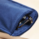 NAVY VELVET BEE GLASSES CASE