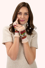 KAYLA FAIR ISLE WRIST WARMERS, RUSSET