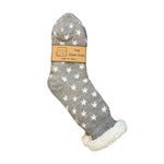 Fleece-Lined Cosy Homesocks – Pink Hearts or Grey Stars
