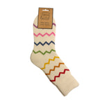 Rainbow Zigzag Wool Blend Cosy Socks