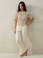 Sequin Detail Crochet Cropped Top