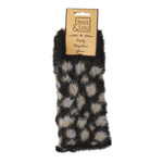 Fluffy Leopard-Print Fingerless Gloves