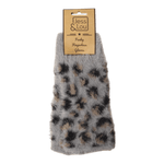 Fluffy Leopard-Print Fingerless Gloves