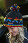 Rainbow Star Bobble Beanie Charcoal