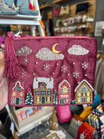 Winter Village Velvet Zip Purse