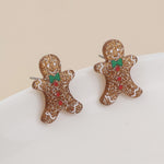 Ginger gingerbread man stud earrings
