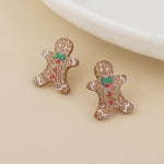 Ginger gingerbread man stud earrings