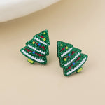 Sprucy green xmas tree stud earrings