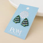 Sprucy green xmas tree stud earrings