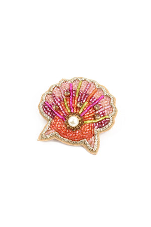 PINK SHELL BROOCH