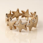Golden starfish stretch bracelet
