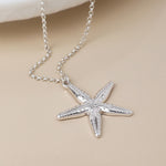 Silver plated starfish necklace