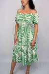 Aztec Print Button Front Midi Dress