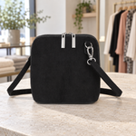 Soft Suede-Effect Double-Zip Crossbody Bag