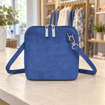 Soft Suede-Effect Double-Zip Crossbody Bag