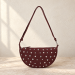 Studded Half-Moon Shoulder Bag