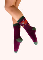 Powder Highland Cow Bamboo Ankle Socks