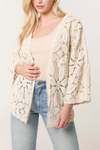 CROCHET 3/4 SLEEVE CARDIGAN