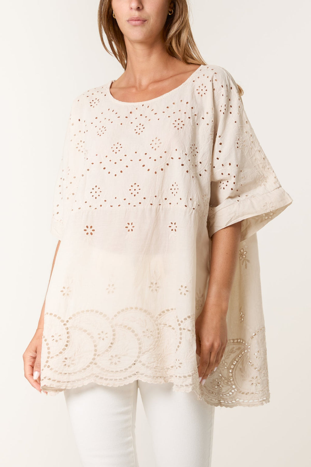 Embroidered Broderie Cotton Tunic