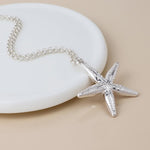Silver plated starfish necklace