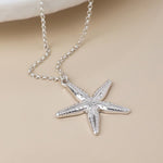Silver plated starfish necklace