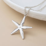 Silver plated starfish necklace
