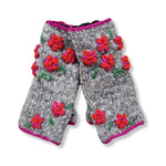 blossom embroidered wrist warmers