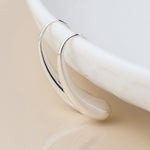 Silver plated simple curve earrings