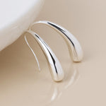 Silver plated simple curve earrings