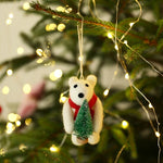 Felt Christmas Tree Polar Bear Hanging Decoration 🐻‍❄️🎄