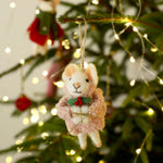 Felt Christmas Present Mouse Hanging Decoration 🐭🎁