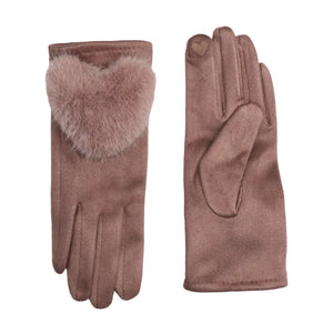 Faux Fur Heart Glove