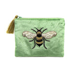 Green velvet bee purse 81365