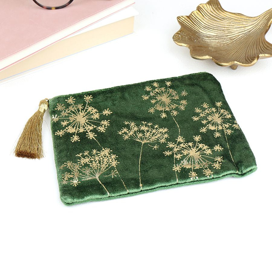 Green and gold cow parsley purse 81372
