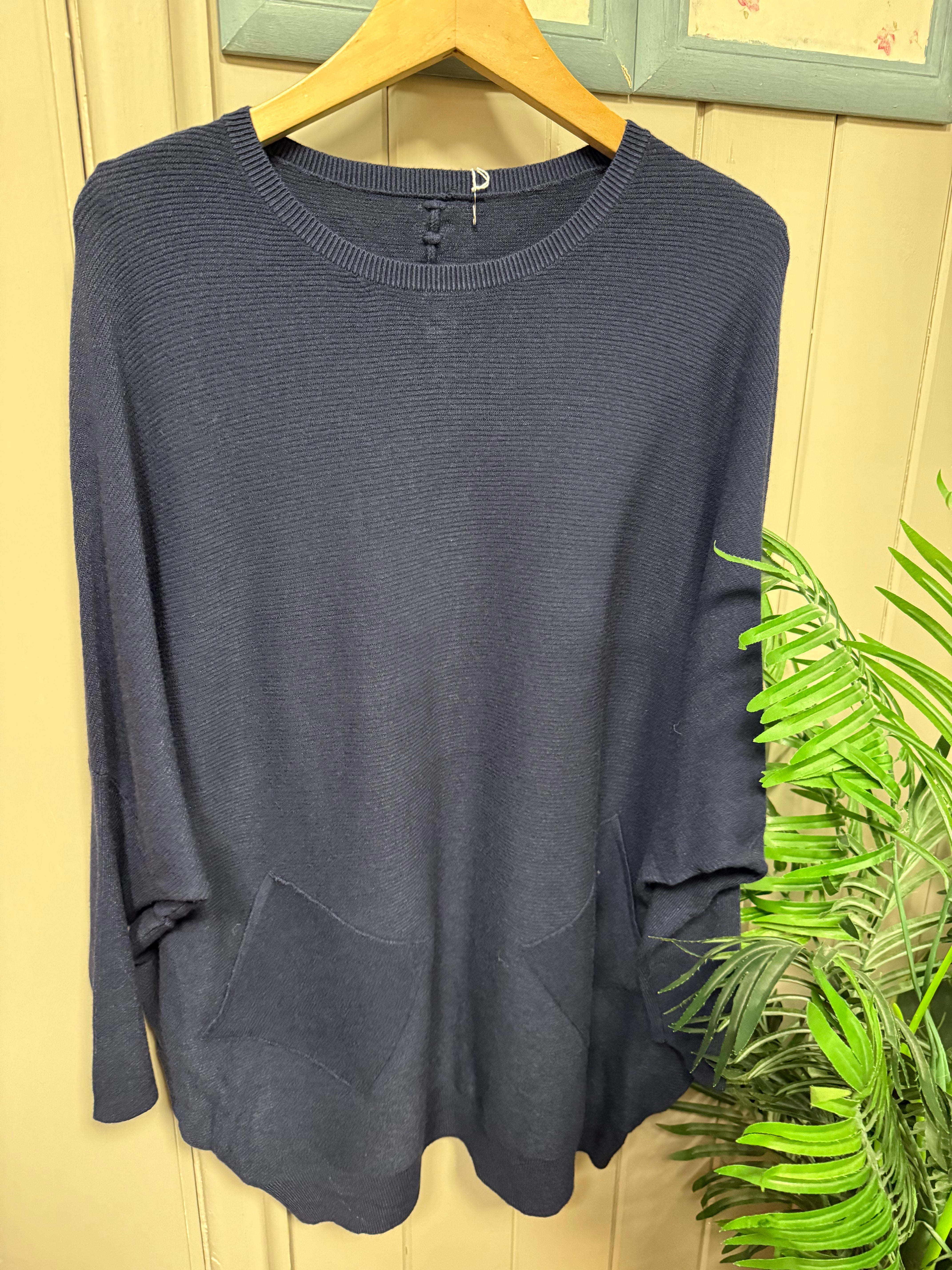 Batwing Knit Jumper with Pockets