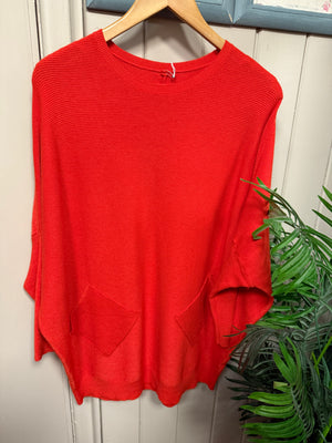Batwing Knit Jumper with Pockets
