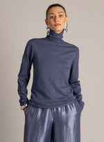 YEST Ulida Sparkle Roll Neck Jumper – Blue or Grey