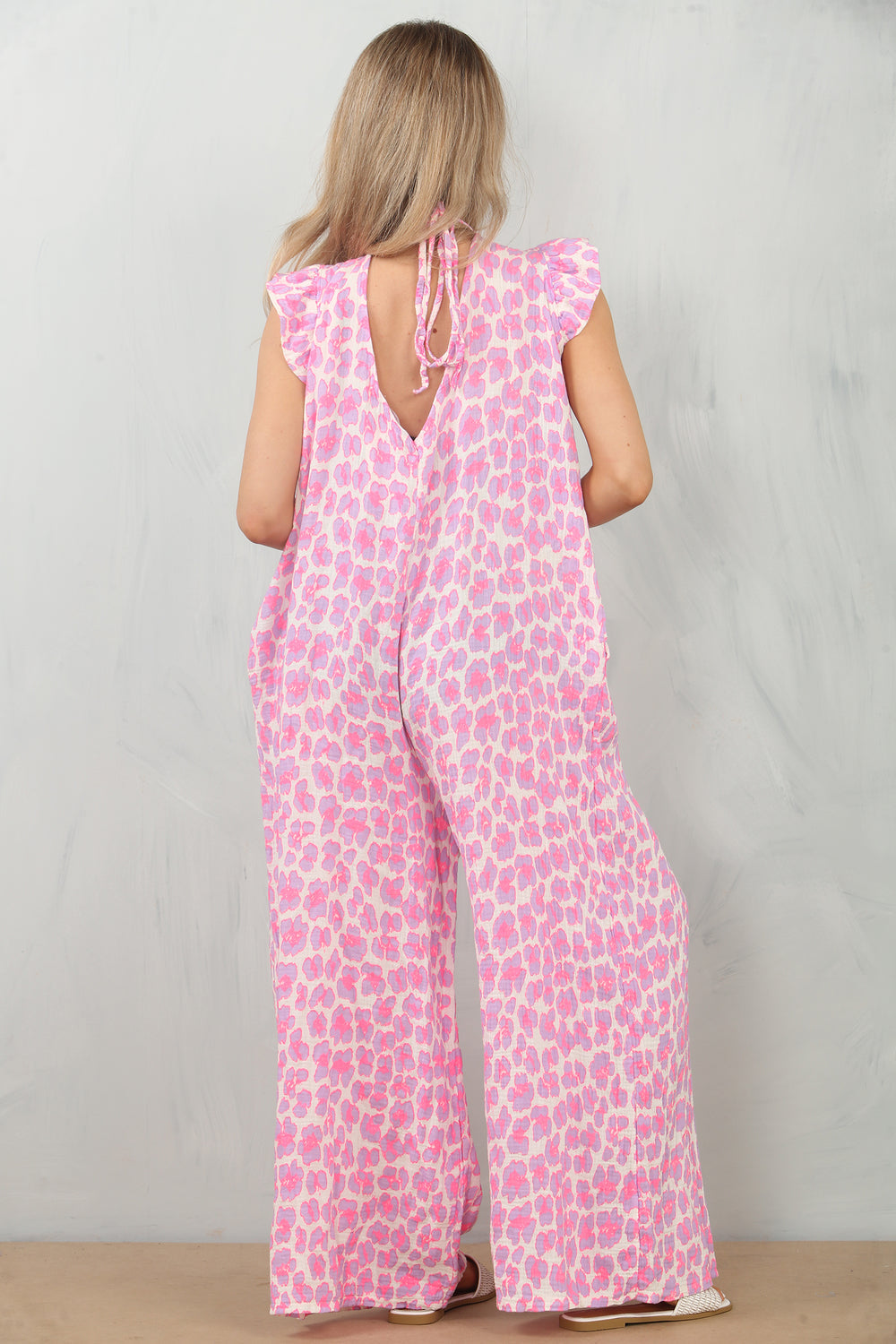 LEOPARD CHEESE CLOTH JUMPSUIT