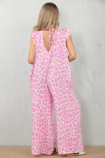 LEOPARD CHEESE CLOTH JUMPSUIT