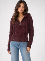 Chenille Knit Zip-Up Hoodie