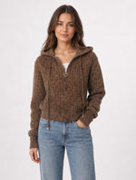Chenille Knit Zip-Up Hoodie