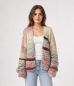 Chunky Knit Balloon Sleeve Cardigan