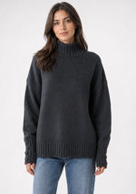 High Neck Button Cuff Jumper