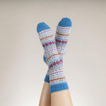 Gemjar Blue, Fawn & Red Scandi Patterned Cosy Socks