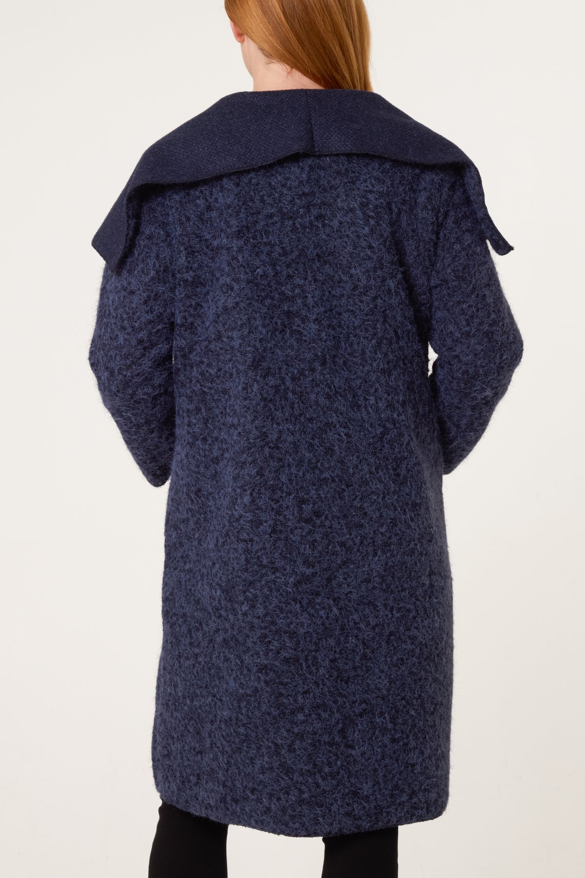 Brushed Wool Blend Waterfall Coat