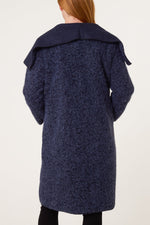 Brushed Wool Blend Waterfall Coat